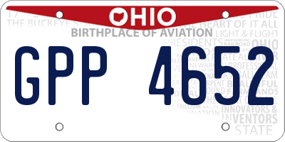 OH license plate GPP4652