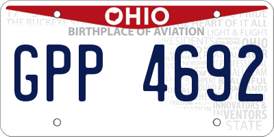 OH license plate GPP4692
