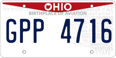 OH license plate GPP4716