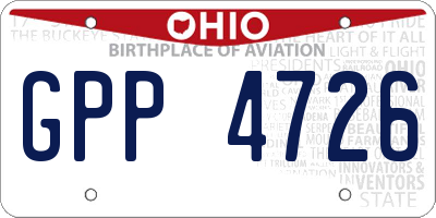OH license plate GPP4726