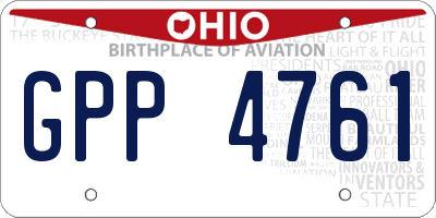OH license plate GPP4761