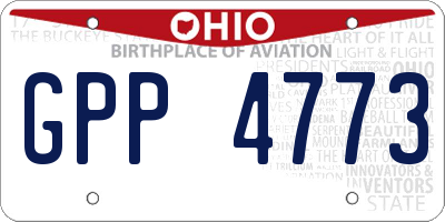OH license plate GPP4773