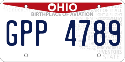OH license plate GPP4789