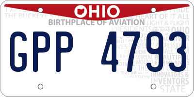OH license plate GPP4793