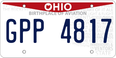 OH license plate GPP4817