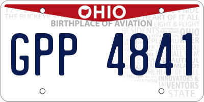 OH license plate GPP4841
