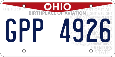 OH license plate GPP4926