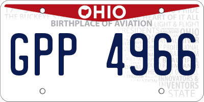 OH license plate GPP4966