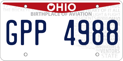 OH license plate GPP4988