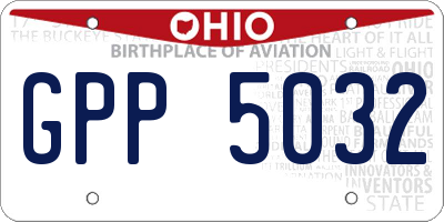 OH license plate GPP5032