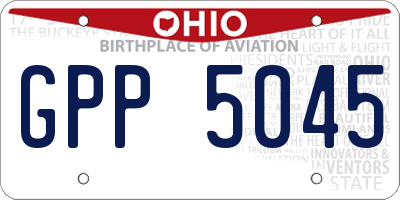 OH license plate GPP5045