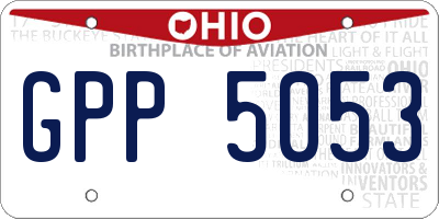 OH license plate GPP5053