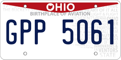 OH license plate GPP5061