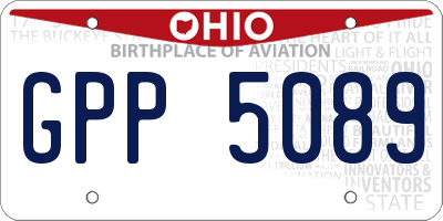 OH license plate GPP5089