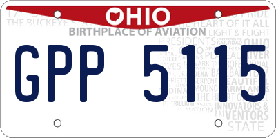OH license plate GPP5115