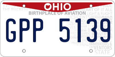 OH license plate GPP5139