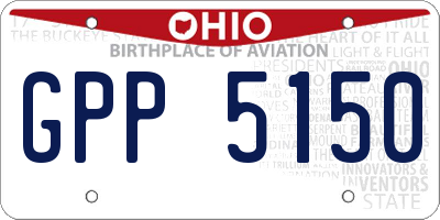 OH license plate GPP5150