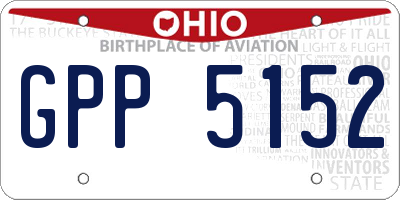 OH license plate GPP5152