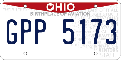 OH license plate GPP5173