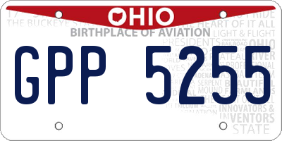OH license plate GPP5255