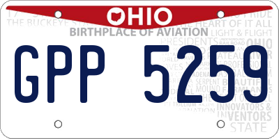 OH license plate GPP5259