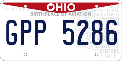 OH license plate GPP5286