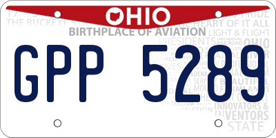OH license plate GPP5289