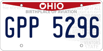 OH license plate GPP5296