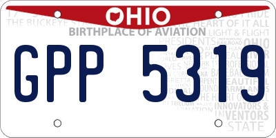 OH license plate GPP5319