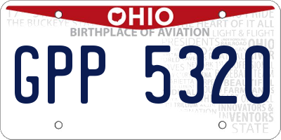 OH license plate GPP5320