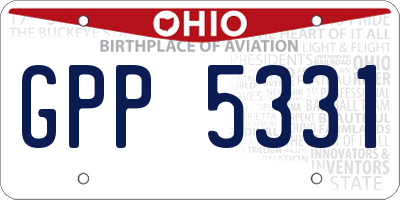 OH license plate GPP5331
