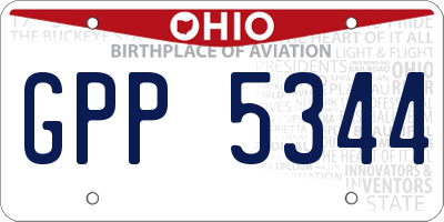 OH license plate GPP5344