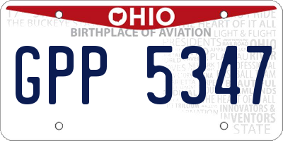OH license plate GPP5347