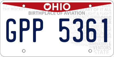 OH license plate GPP5361