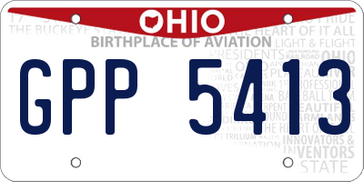 OH license plate GPP5413