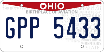 OH license plate GPP5433