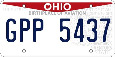 OH license plate GPP5437