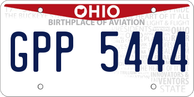 OH license plate GPP5444