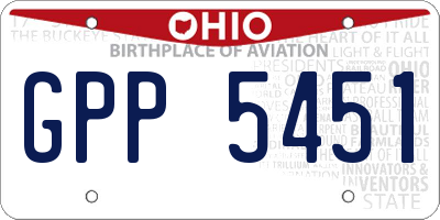 OH license plate GPP5451