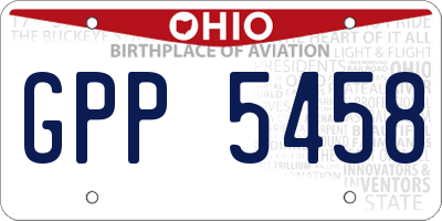 OH license plate GPP5458