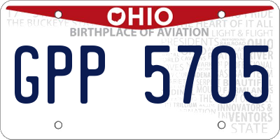 OH license plate GPP5705