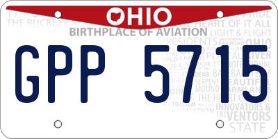 OH license plate GPP5715