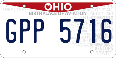 OH license plate GPP5716