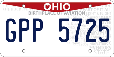 OH license plate GPP5725