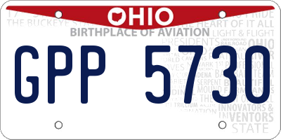 OH license plate GPP5730