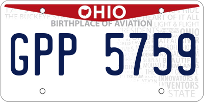 OH license plate GPP5759