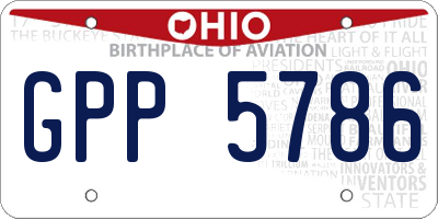 OH license plate GPP5786