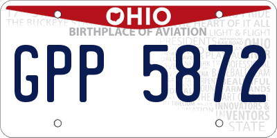 OH license plate GPP5872