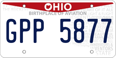OH license plate GPP5877