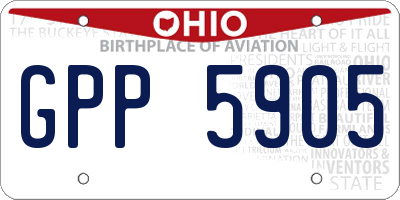 OH license plate GPP5905